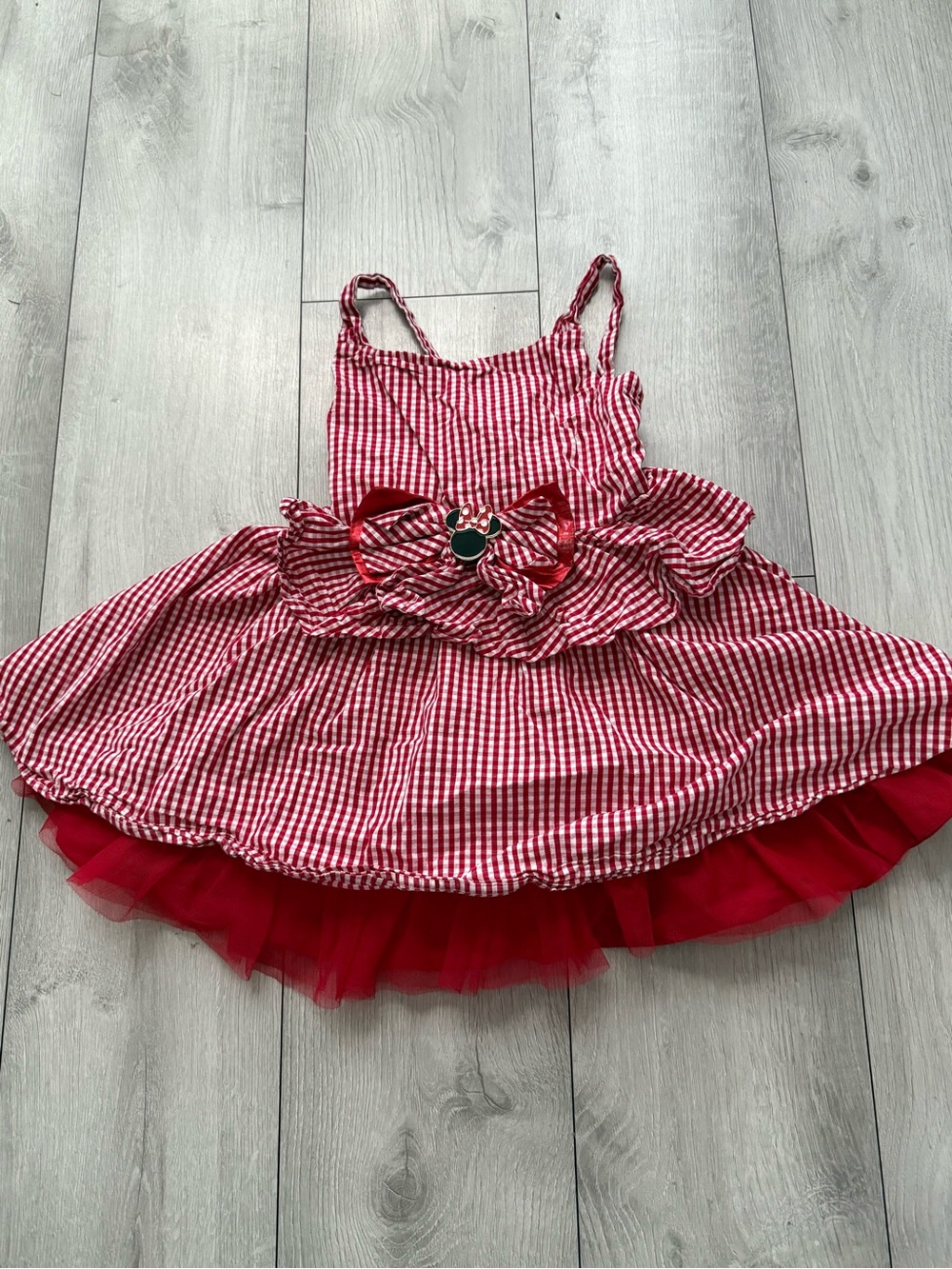 Red Gingham Ruffle Minnie Dress